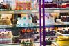 Celebration cakes on display at a Cake Box store  2100x1400