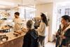 Customers in an artisan bakery