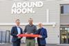 Around Noon -  CEO Gareth Chambers (left), operations director Wesley Jenkins (centre), and chairman Howard Farquhar stand outside the company's new Slough facility
