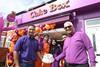 Cake Box CEO Sukh Chamdal (right) at the opening of its 200th franchise store in Sneinton, Nottingham, in September 2022.