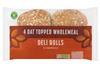 Sainsbury's - Oat Topped Wholemeal Deli Rolls with the new High in Fibre logo on packaging - 2100x1400