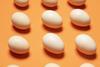 Eggs on an orange background