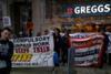 Workfare demonstrators target Greggs