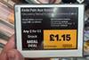 Asda - Allergen and calorie information for a pain aux raisin is displayed on a digital label at an Asda Express in-store bakery - 2100x1400