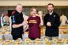 Head judges Gordon Newlands (left) and Kyle Rodgers (right) with Scottish Bakers CEO Lesley Cameron