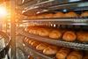 Loaves of bread on cooling racks