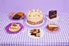 Little Dessert Shop Cakes and Bakes on a purple gingham cloth