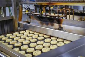 Warburtons - A crumpet production line in operation at a Warburtons bakery
