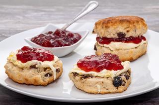 Scones with cream and jam