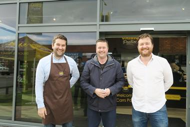 The third generation of Carrs Pasties comprises managing director Joe Carr, sales director Liam Carr and business development manager Matt Carr