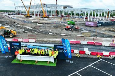 Greggs - Representatives from Greggs, Tritax Big Box Developments, Northamptonshire County Council, and TSL Projects meet at the new national distribution centre in Kettering's Symmetry Park