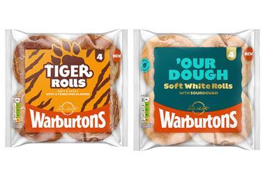 Warburtons tiger and sourdough rolls
