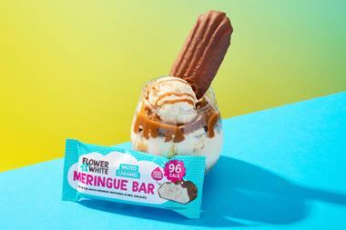 Flower & White meringue bar on ice cream