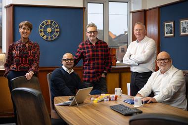 The new leadership team at Hill Biscuits – L-R Tracey Meadows, Frank Bird, Steve Greenhalgh, Brendon Banner, and  Simon Worth  2100x1400