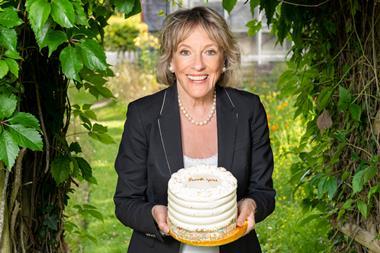 Dame Esther Rantzen unveils the Patisserie Valerie Thank You cake