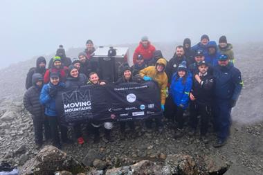 Unox UK team stands by the ChefTop-X combi oven after carrying to over 1,100m above sea level on Ben Nevis in Scotland  Unox  2100x1400