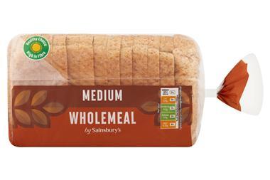 Sainsbury's - Wholemeal bread featuring the new Healthy Choice High in Fibre logo - 2100x1400