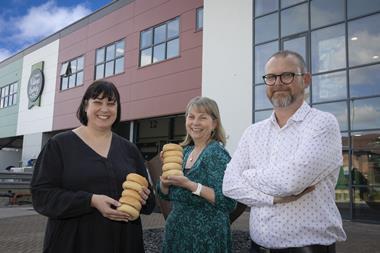 L-R Jones Village Bakery's commercial director Lesley Arnot, senior national account manager Allison Winstanley, and commercial controller Glen Marriott - credit  Mandy Jones