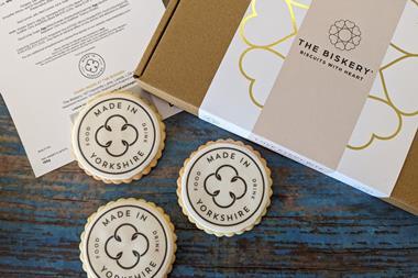 The Biskery biscuits with packaging
