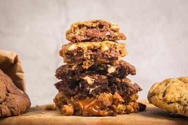 A stack of stuffed cookies