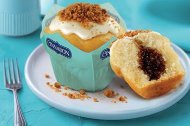 Cinnabon Muffin on a plate