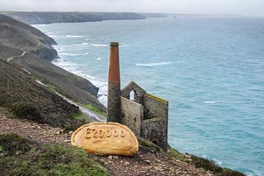 A specially made giant Cornish pasty helps highlight the £20,000 total raised during Cornish Pasty Week 2024