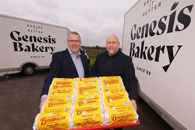 Genesis Bakery - National sales managers Colin Todd of Brennans Bakeries (left) and Kingsley Burrows of Genesis Bakery
