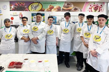 Students of Bradford College wear Regal aprons in the newly upgraded kitchens