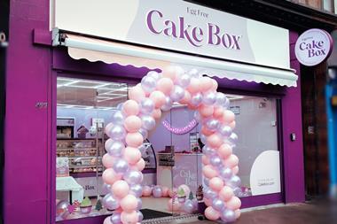 New branding at the Cake Box store front on Dukes Street in Glasgow - Cake Box