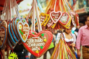 Colourful lebkuchen at a Christmas market