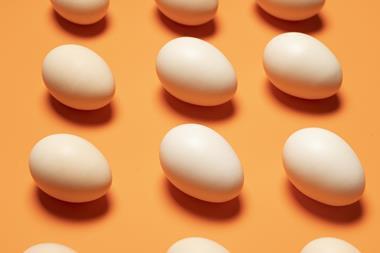Eggs on an orange background