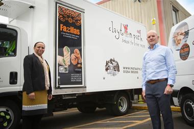 Fazila Malek, founder and managing director of Fazila Foods, with Barry Thomas, founder and managing director of Clayton Park Bakery
