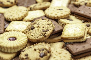 A selection of biscuits including custard creams