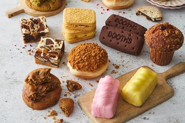 Booths bakery group shot with custard creams, bourbons, tiffin, cookies, and more