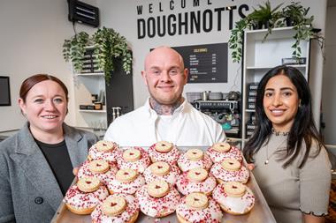 Maven Capital Partners - Doughnotts co-founders Meg Scaddan (left) and Wade Smith, with Maven investment manager Sabrina Mahmood - 2100x1400