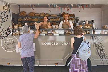 Lovingly Artisan's Catherine Connor (back right) and Emily Tagg serve customers from its new Bread Truck   2100x1400