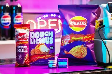 Walkers Temp Drop Collection including Extra Flamin' Hot versions of Doughlicious Cookie Dough & Gelato Bites and Ginsters Sausage Rolls -  2100x1400