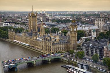 UK houses of parliament in the daytime