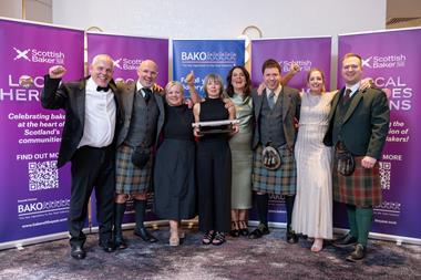 The Harry Gow Bakery team with sponsor Bako and Scottish Bakers CEO Lesley Cameron