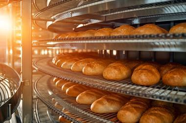 Loaves of bread on cooling racks