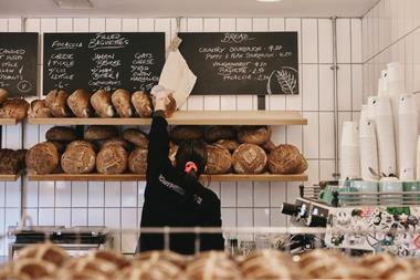 Northern Rye bakery counter with staff stocking sourdough