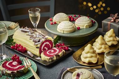 Tesco red velvet yule log and snowy delice