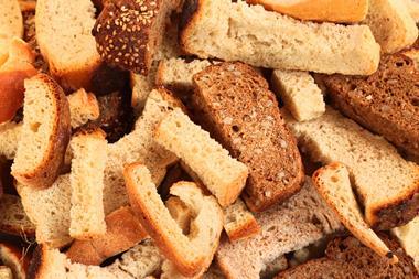 A close up of bread crusts