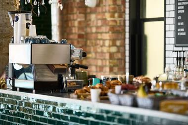 Inside a bakery / coffee shop