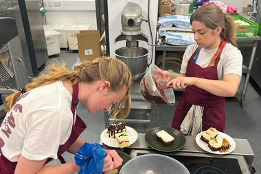 Ella Muddiman and Naomi Spaven during the development process