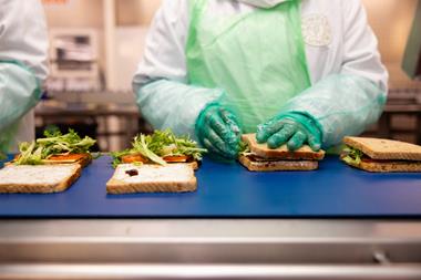 Simply Lunch - Workers make food-to-go sandwiches on a production line at its site in Croydon