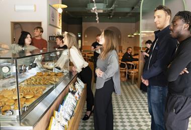 Customer queue to order baked goods at the new shop in Bristol - Pipp & Co - 2100x1400