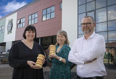 L-R Jones Village Bakery's commercial director Lesley Arnot, senior national account manager Allison Winstanley, and commercial controller Glen Marriott - credit  Mandy Jones