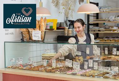Big Bear Bakery's counter freshly stocked with pastries, cookies and sweet treats