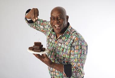 Ainsley Harriott with Cooplands chilli brownies